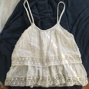 Chloe Oliver Cream Later Lace Tank XS